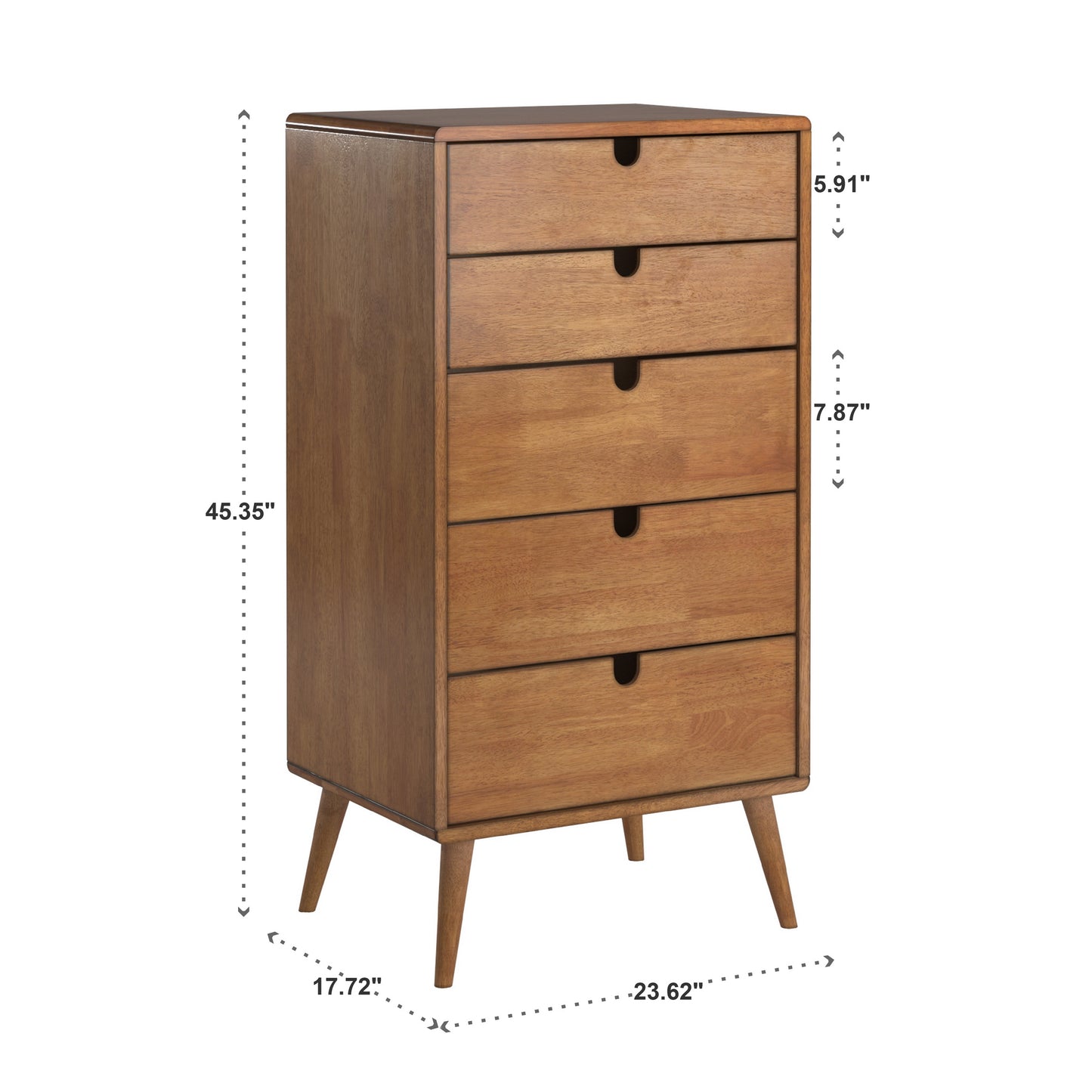 Oak Finish 5-Drawer Chest