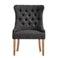 Upholstered Button Tufted Wingback Chair - Dark Gray Linen