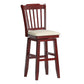 Slat Back Bar Height Wood Swivel Bar Stool - Antique Berry Finish