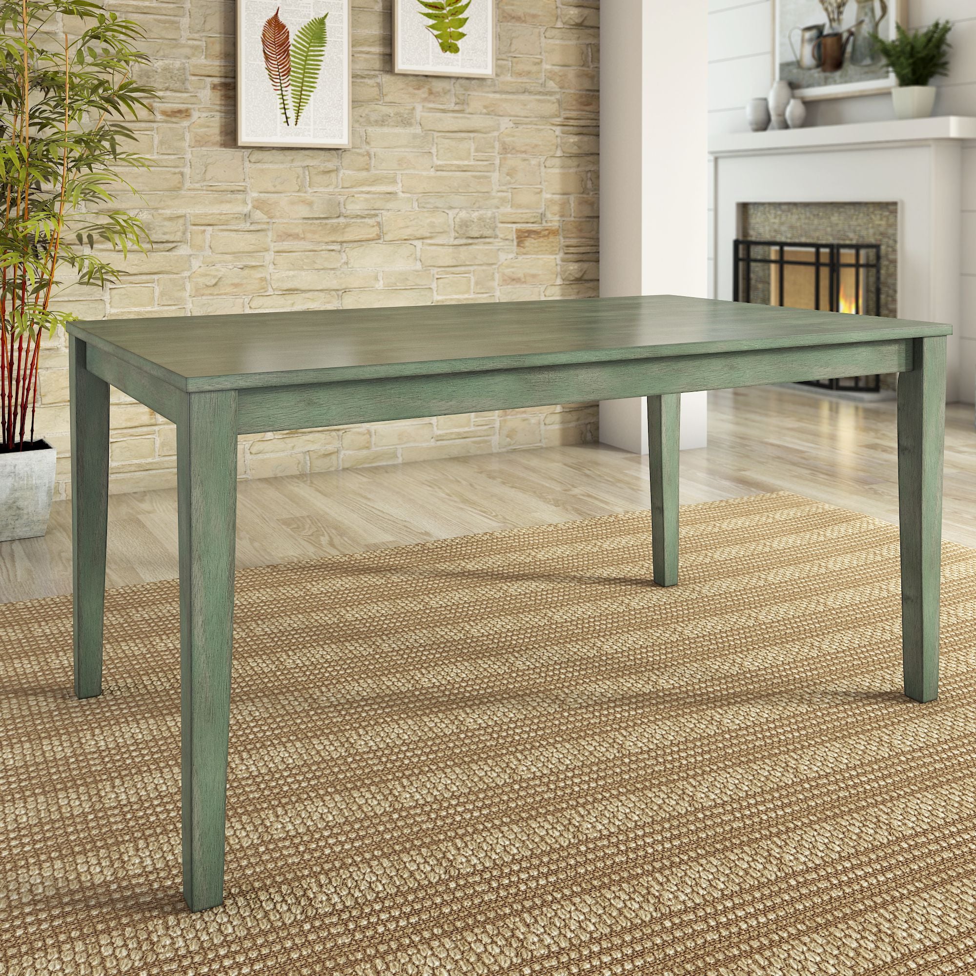 60 inch Rectangular Dining Table Antique Sage Finish by iNSPIRE Q Classic iNSPIRE Q Home
