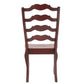 French Ladder Back Wood Dining Chairs (Set of 2) - Antique Berry Red