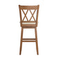 Double X-Back Wood Swivel Bar Stool - Oak Finish