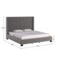 Wingback Upholstered Bed - Gray Velvet, King Size