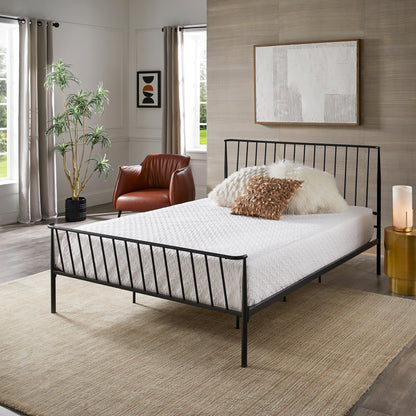 Matte Black Finish Metal Bed - Queen (Queen Size)