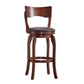 29-Inch High Back Swivel Bar Stool - Brown Faux Leather