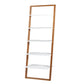 Two-Tone Leaning Ladder Bookcase - Natural and White Finish