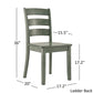 Wood 5-Piece Breakfast Nook Set - Antique Sage Green Finish, Ladder Back, Rectangular Table