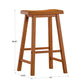 Saddle Seat 29" Bar Height Backless Stools (Set of 2) - Honey Oak Finish