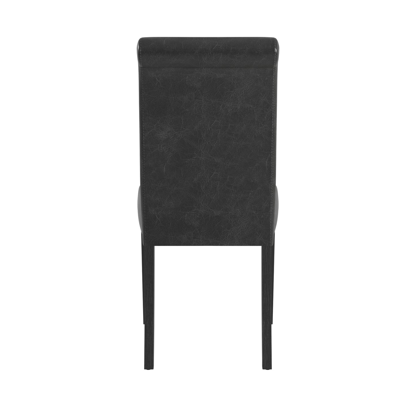 Faux Leather Upholstered Dining Chair (Set of 2) - Dark Brown Vinyl