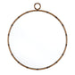 Antique Brass Finish Round Wall Mirror with Decorative Ring