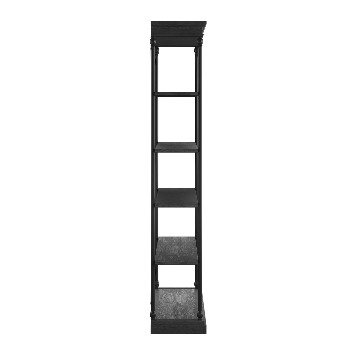 Cornice Etagere Bookcase - Black Finish