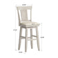 Panel Back Wood Swivel Bar Stool - Antique White Finish