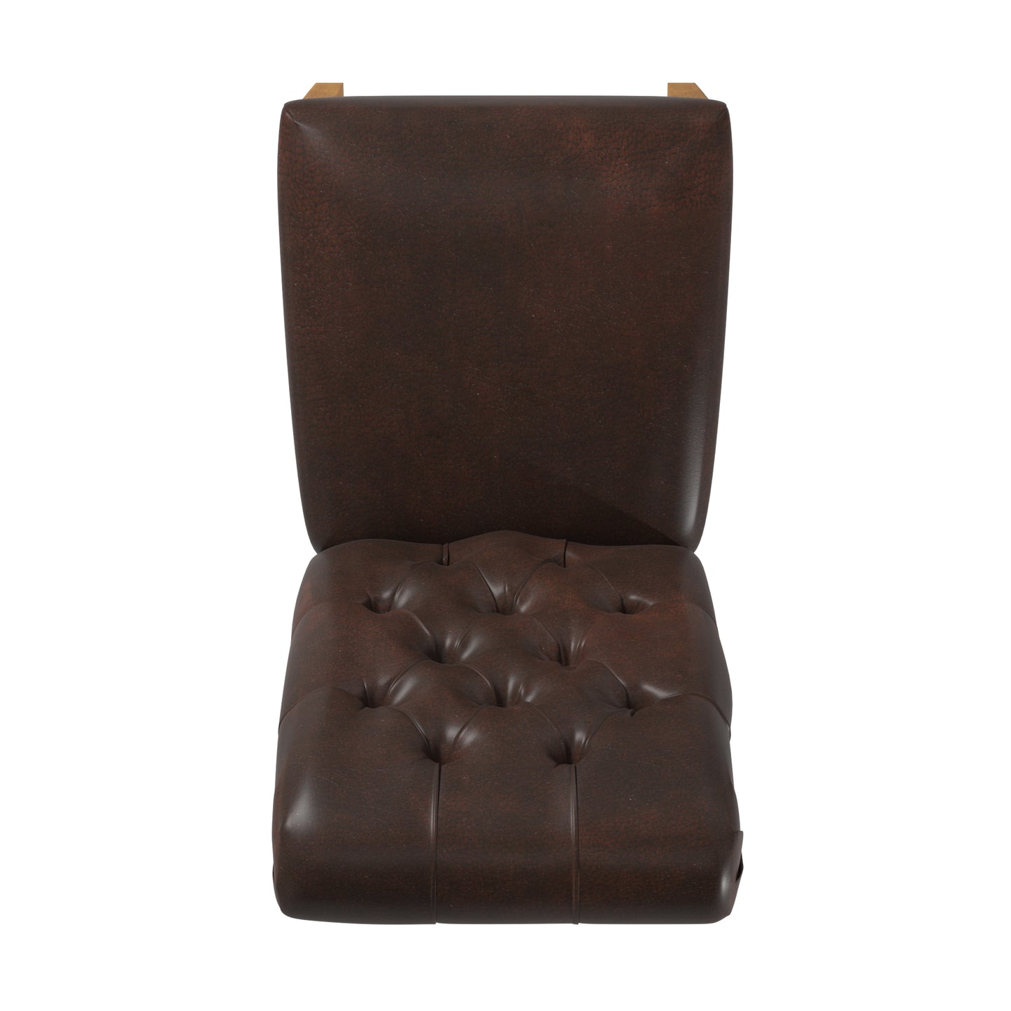 Premium Tufted Rolled Back Parsons Chairs (Set of 2) - Brown Bonded Leather