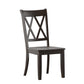 Double X Back Wood Dining Chairs (Set of 2) - Antique Black Finish