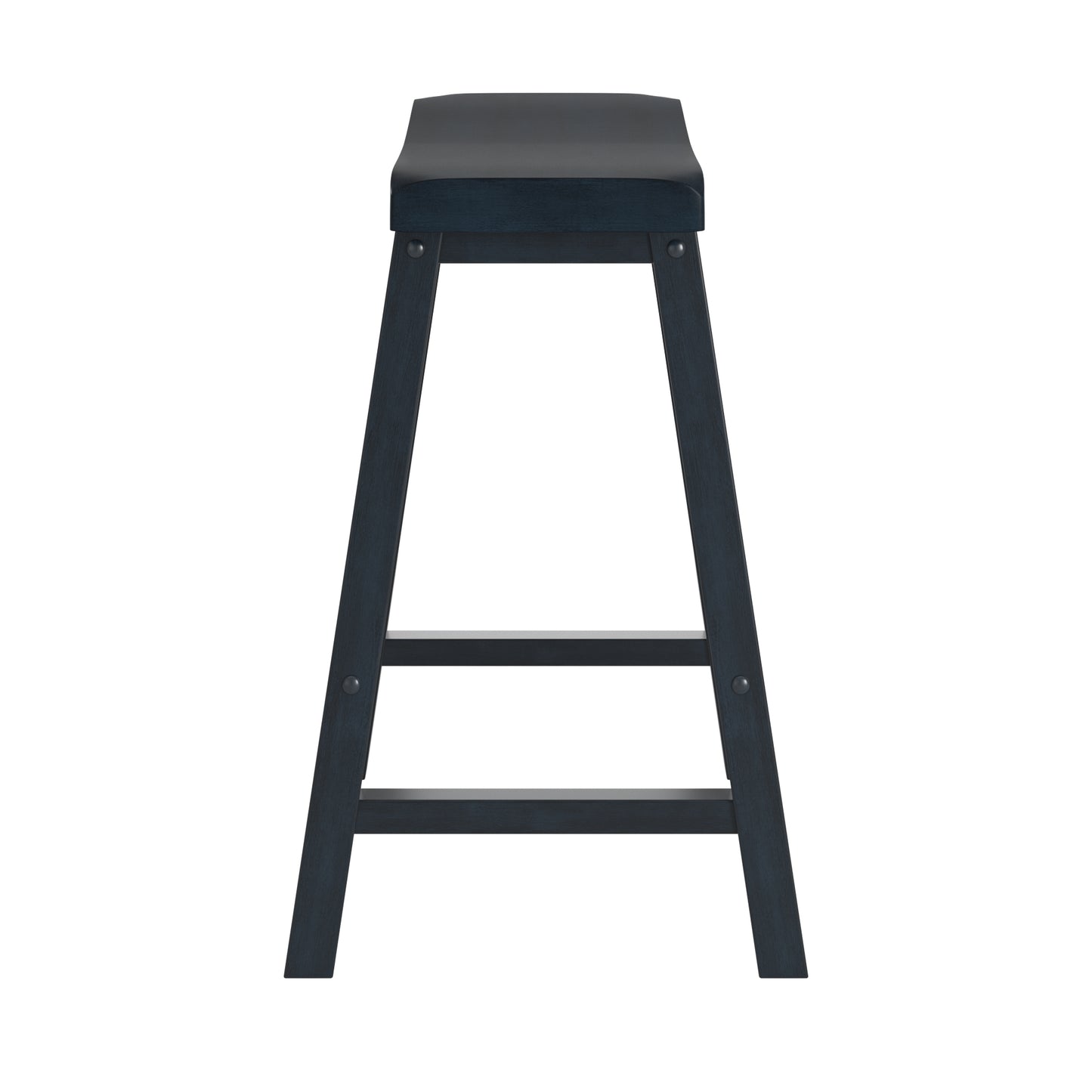 Saddle Seat 24" Counter Height Backless Stools (Set of 2) - Antique Denim Finish