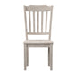 Slat Back Wood Dining Chairs (Set of 2) - Antique White Finish