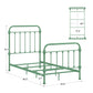 Antique Graceful Victorian Iron Metal Bed - Meadow Green, Twin (Twin Size)