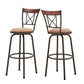 Curve X-Back Wood Trim 3-Pack Adjustable Stools - Bronze Finish