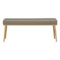 Gold Finish Fabric Dining Bench - Dark Gray