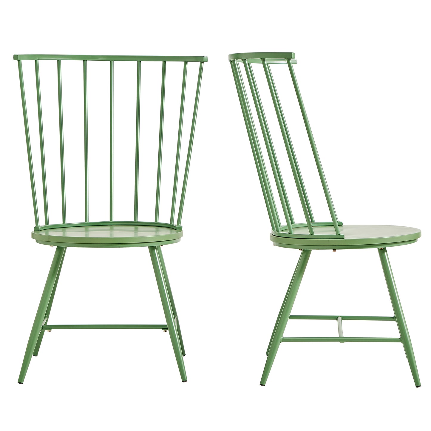 High Back Windsor Classic Dining Chairs (Set of 2) - Meadow Green