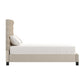 Button Tufted Linen Upholstered Platform Bed - Beige, Full