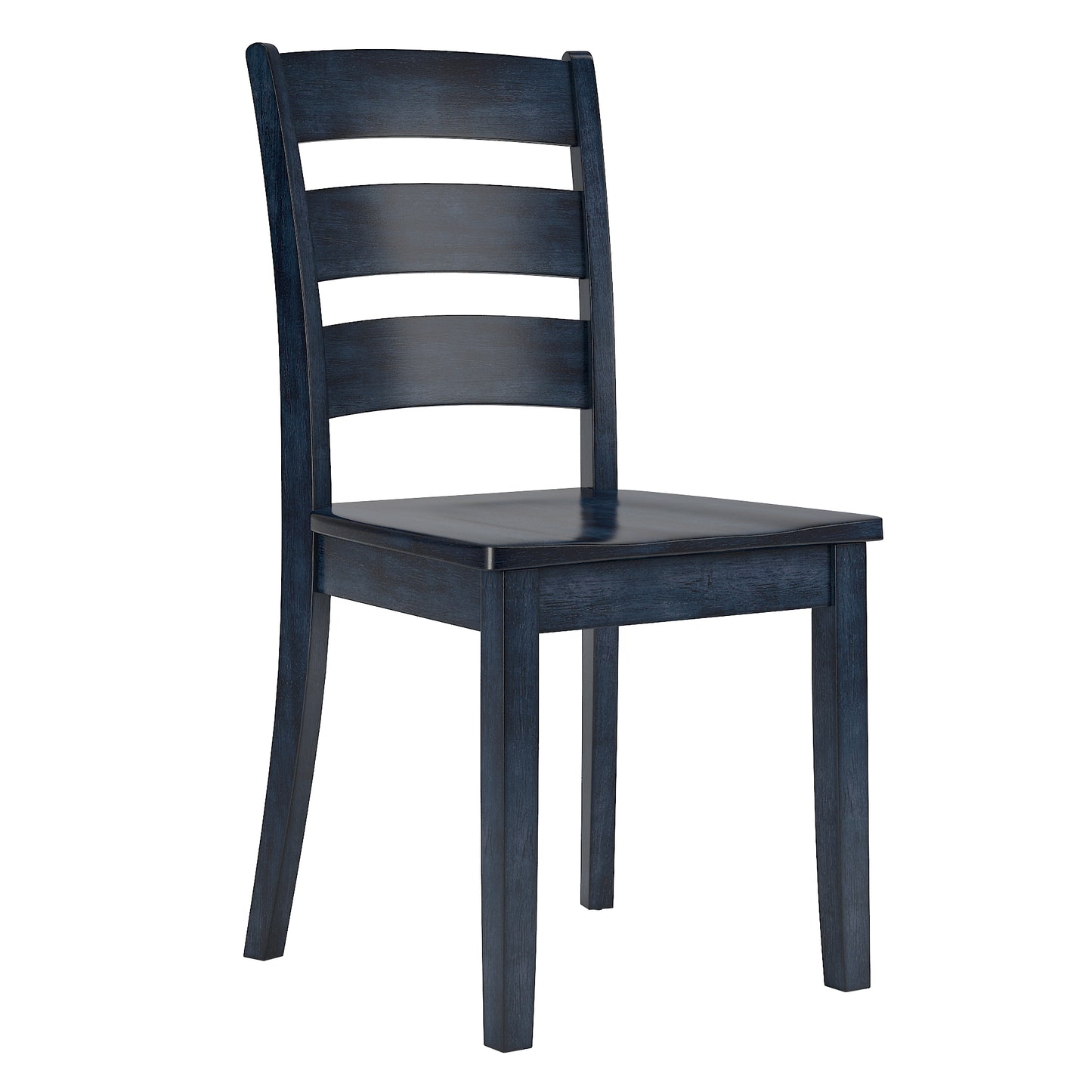 Ladder Back Wood Dining Chairs (Set of 2) - Antique Denim Finish