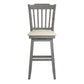 Slat Back Bar Height Wood Swivel Bar Stool - Antiqua Gray Finish