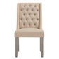 Tufted Linen Upholstered Side Chairs (Set of 2) - Beige Linen