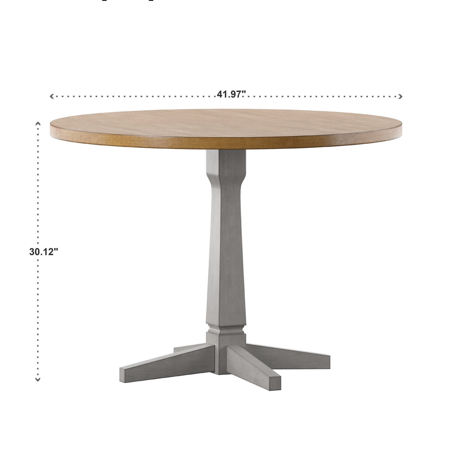 Round Two-Tone Dining Table - Antiqua Gray