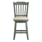 Slat Back Counter Height Wood Swivel Chair - Antique Sage Finish