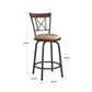 Curve X-Back Wood Trim 3-Pack Adjustable Stools - Bronze Finish