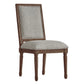 Rectangular Linen and Wood Dining Chairs (Set of 2) - Gray Linen, Brown Finish