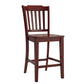 Slat Back Wood Counter Height Chairs (Set of 2) - Antique Berry Finish