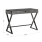 Mirrored 1-Drawer Campaign Desk - Black Nickel