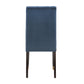 Velvet Channel Back Dining Chairs (Set of 2) - Blue Velvet