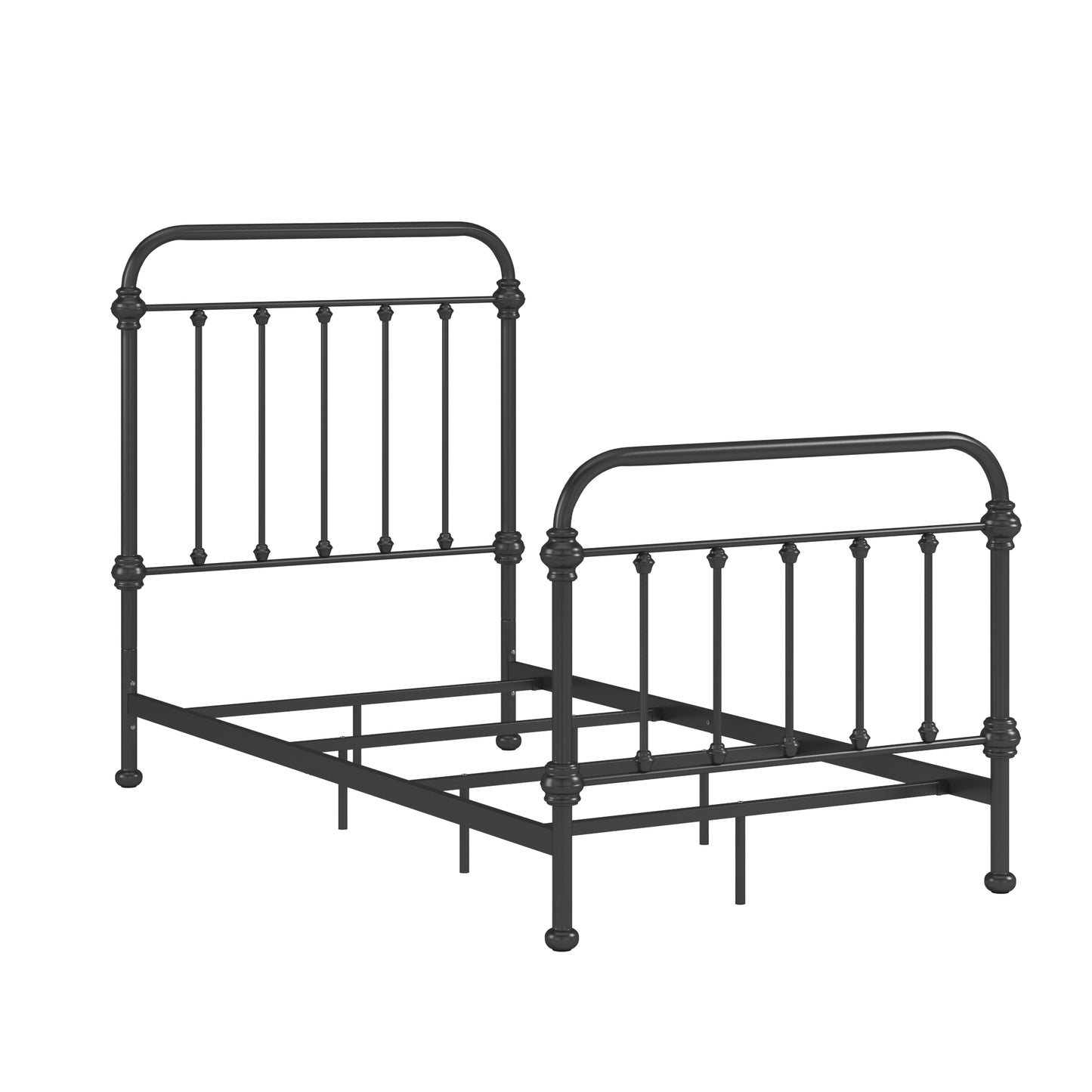 Antique Graceful Victorian Iron Metal Bed - Antique Dark Bronze, Twin (Twin Size)