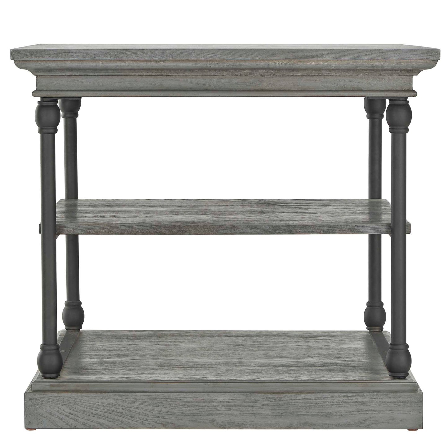 Cornice Accent Storage Side Table - Gray Finish