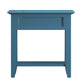 1-Drawer Side Table with Charging Station - Blue Steel