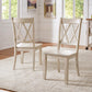 Double X Back Wood Dining Chairs (Set of 2) - Antique White Finish