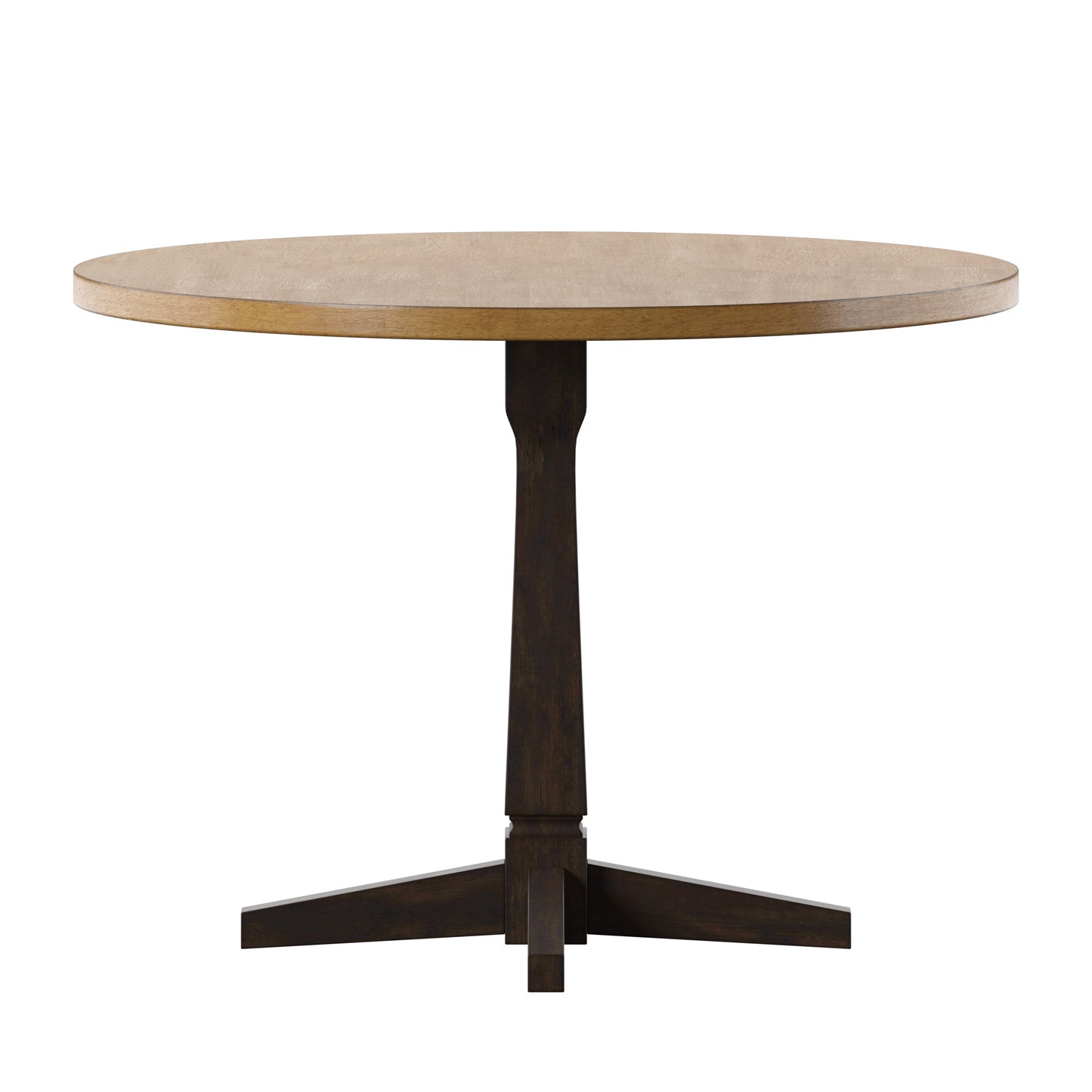 Round Two-Tone Dining Table - Antique Black