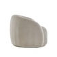 Modern Boucle Accent Chair with Cloud-Like Curved Design and Furry Channel Pillow - Light Gray Chair with Dark Gray Pillow