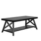 Rustic X-Base Accent Tables - Black Finish, End Table and Coffee Table Set