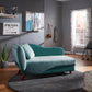 Two-Tone Dark & Light Functional Chaise With 1 Pillow - Green