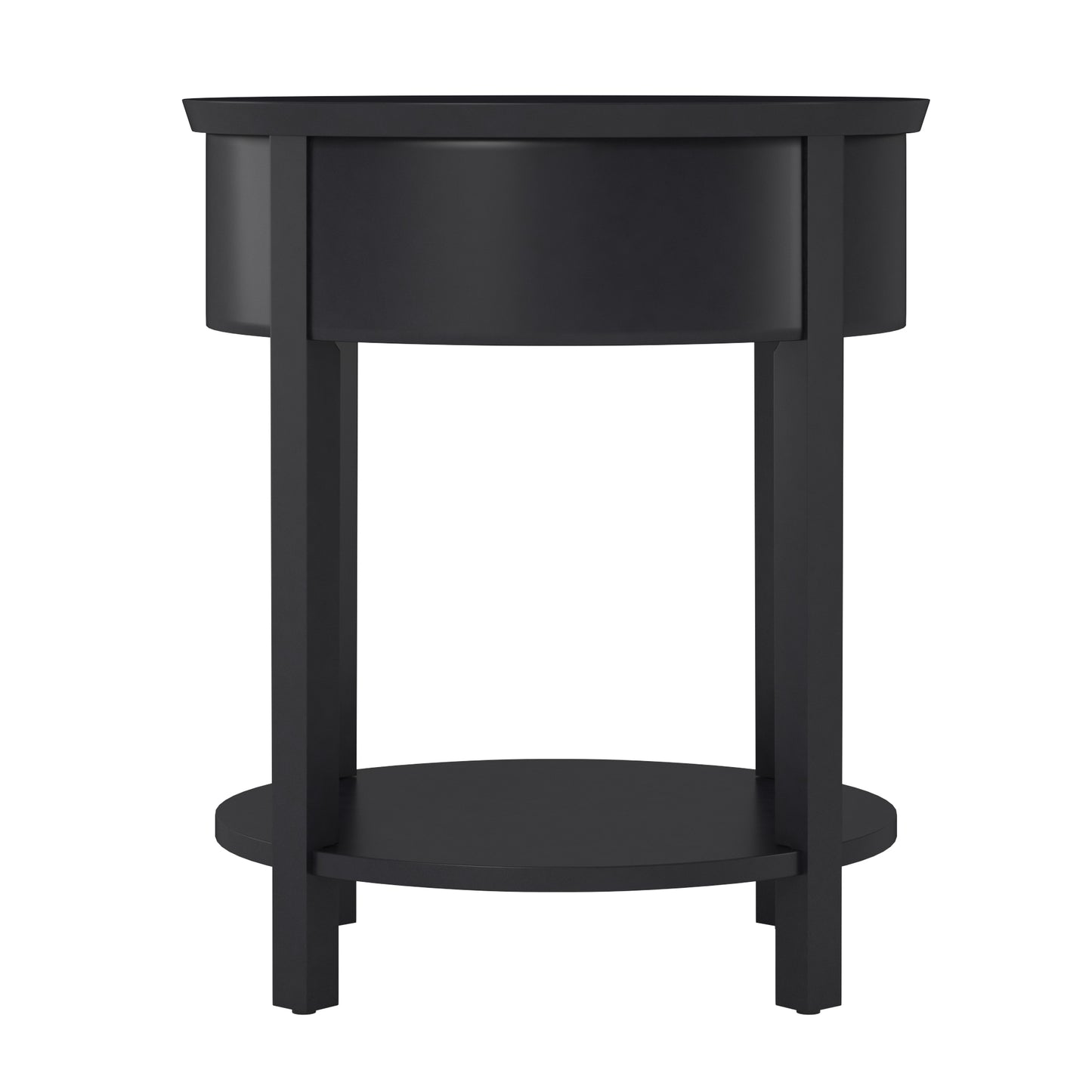 1-Drawer Oval End Table - Vulcan Black