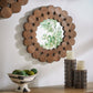 Natural Finish Reclaimed Wood Round Wall Mirror - Small