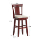 Panel Back Wood Swivel Bar Stool - Antique Berry Finish