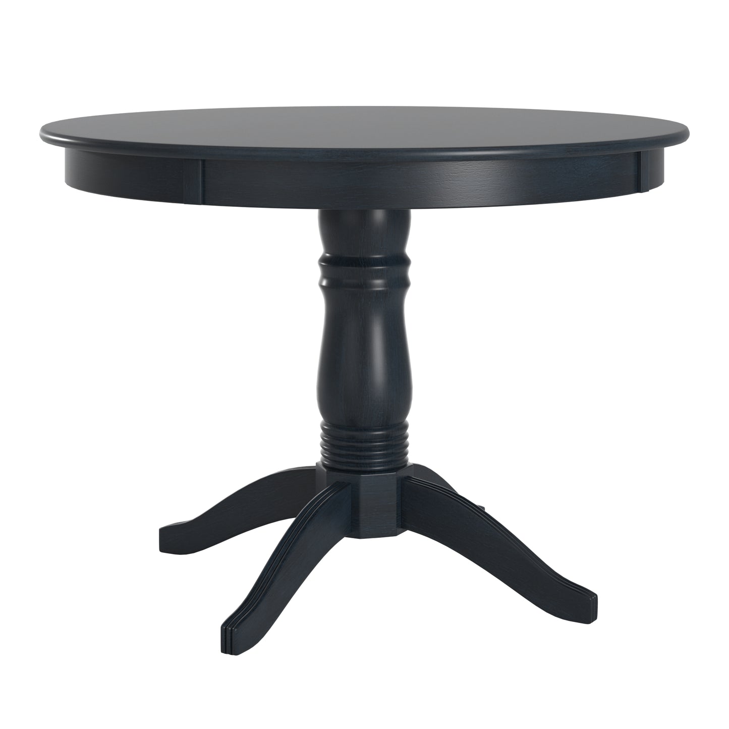 Round Pedestal Base Dining Table - Antique Denim Finish