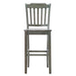 Slat Back Bar Height Chairs (Set of 2) - Antique Sage Finish