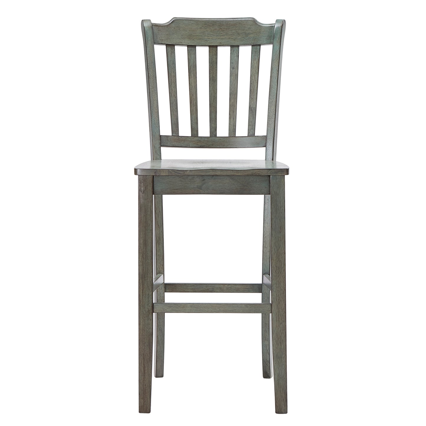 Slat Back Bar Height Chairs (Set of 2) - Antique Sage Finish