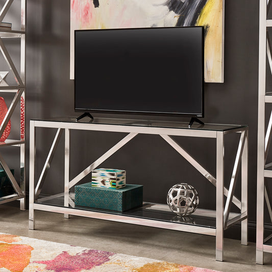 Brushed Nickel TV Stand